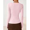 image:imageZESICA Womens Asymmetrical Long Sleeve Fall Shirt Going Out Top Work BlouseLight Pink