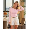 image:imageZESICA Womens Asymmetrical Long Sleeve Fall Shirt Going Out Top Work BlouseLight Pink