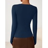 image:imageZESICA Womens Asymmetrical Long Sleeve Fall Shirt Going Out Top Work BlouseNavy