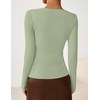 image:imageZESICA Womens Asymmetrical Long Sleeve Fall Shirt Going Out Top Work BlouseSage