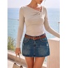 image:imageZESICA Womens Asymmetrical Long Sleeve Fall Shirt Going Out Top Work BlouseSand