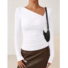 image:imageZESICA Womens Asymmetrical Long Sleeve Fall Shirt Going Out Top Work BlouseWhite