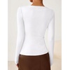 image:imageZESICA Womens Asymmetrical Long Sleeve Fall Shirt Going Out Top Work BlouseWhite