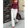 image:imageZESICA Womens Asymmetrical Long Sleeve Fall Shirt Going Out Top Work BlouseWine Red