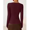 image:imageZESICA Womens Asymmetrical Long Sleeve Fall Shirt Going Out Top Work BlouseWine Red