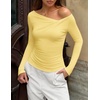 image:imageZESICA Womens Asymmetrical Long Sleeve Fall Shirt Going Out Top Work BlouseYellow