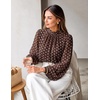 image:imageZESICA Womens Dressy Casual Blouses Fall Long Sleeve Chiffon TopsBrown
