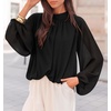 image:imageZESICA Womens Dressy Casual Blouses Fall Long Sleeve Chiffon TopsDim