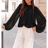 image:imageZESICA Womens Dressy Casual Blouses Fall Long Sleeve Chiffon TopsDim