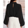 image:imageZESICA Womens Dressy Casual Blouses Fall Long Sleeve Chiffon TopsDim