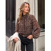 image:imageZESICA Womens Dressy Casual Blouses Fall Long Sleeve Chiffon TopsLeopard