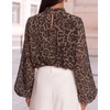 image:imageZESICA Womens Dressy Casual Blouses Fall Long Sleeve Chiffon TopsLeopard