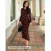 image:imageZESICA Womens Fall Bell Long Sleeve Wedding Guest DressesCoffee