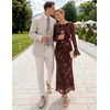 image:imageZESICA Womens Fall Bell Long Sleeve Wedding Guest DressesCoffee