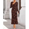 image:imageZESICA Womens Fall Bell Long Sleeve Wedding Guest DressesCoffee