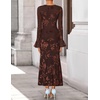 image:imageZESICA Womens Fall Bell Long Sleeve Wedding Guest DressesCoffee