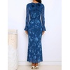 image:imageZESICA Womens Fall Bell Long Sleeve Wedding Guest DressesDarkblue