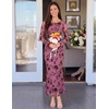 image:imageZESICA Womens Fall Bell Long Sleeve Wedding Guest DressesGreypink