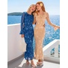 image:imageZESICA Womens Fall Bell Long Sleeve Wedding Guest DressesRedapricot