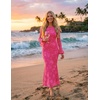 image:imageZESICA Womens Fall Bell Long Sleeve Wedding Guest DressesRose