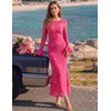 image:imageZESICA Womens Fall Bell Long Sleeve Wedding Guest DressesRose