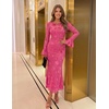 image:imageZESICA Womens Fall Bell Long Sleeve Wedding Guest DressesRose