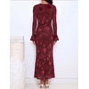 image:imageZESICA Womens Fall Bell Long Sleeve Wedding Guest DressesWine