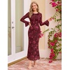 image:imageZESICA Womens Fall Bell Long Sleeve Wedding Guest DressesWine