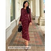 image:imageZESICA Womens Fall Bell Long Sleeve Wedding Guest DressesWine