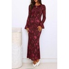 image:imageZESICA Womens Fall Bell Long Sleeve Wedding Guest DressesWine