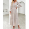 image:imageZESICA Womens Fall Boho Floral Long Sleeve Wedding Guest Maxi DressesBeige