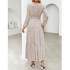 image:imageZESICA Womens Fall Boho Floral Long Sleeve Wedding Guest Maxi DressesBeige