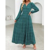 image:imageZESICA Womens Fall Boho Floral Long Sleeve Wedding Guest Maxi DressesGreen