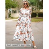 image:imageZESICA Womens Fall Boho Floral Long Sleeve Wedding Guest Maxi DressesIvory