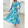 image:imageZESICA Womens Fall Boho Floral Long Sleeve Wedding Guest Maxi DressesLakeblue