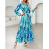 image:imageZESICA Womens Fall Boho Floral Long Sleeve Wedding Guest Maxi DressesLakeblue