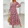 image:imageZESICA Womens Fall Boho Floral Long Sleeve Wedding Guest Maxi DressesOrange