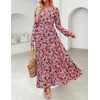 image:imageZESICA Womens Fall Boho Floral Long Sleeve Wedding Guest Maxi DressesOrange