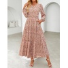 image:imageZESICA Womens Fall Boho Floral Long Sleeve Wedding Guest Maxi DressesOrange Red
