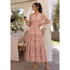 image:imageZESICA Womens Fall Boho Floral Long Sleeve Wedding Guest Maxi DressesOrange Red