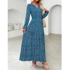 image:imageZESICA Womens Fall Boho Floral Long Sleeve Wedding Guest Maxi DressesPeacockblue