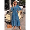 image:imageZESICA Womens Fall Boho Floral Long Sleeve Wedding Guest Maxi DressesPeacockblue
