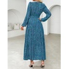 image:imageZESICA Womens Fall Boho Floral Long Sleeve Wedding Guest Maxi DressesPeacockblue