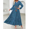 image:imageZESICA Womens Fall Boho Floral Long Sleeve Wedding Guest Maxi DressesPeacockblue