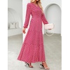 image:imageZESICA Womens Fall Boho Floral Long Sleeve Wedding Guest Maxi DressesRed
