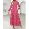 image:imageZESICA Womens Fall Boho Floral Long Sleeve Wedding Guest Maxi DressesRed