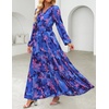image:imageZESICA Womens Fall Boho Floral Long Sleeve Wedding Guest Maxi DressesRoyalblue