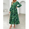 image:imageZESICA Womens Fall Boho Floral Long Sleeve Wedding Guest Maxi DressesTurquoise