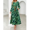 image:imageZESICA Womens Fall Boho Floral Long Sleeve Wedding Guest Maxi DressesTurquoise