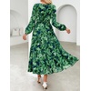 image:imageZESICA Womens Fall Boho Floral Long Sleeve Wedding Guest Maxi DressesTurquoise
